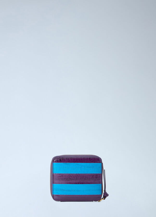 Dries Van Noten Striped Leather Wallet Blue dvn0264043